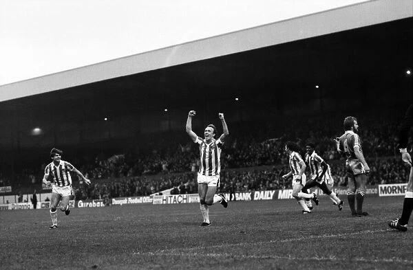 English League Division One match. Stoke 3 v Brighton and Hove Albion 0