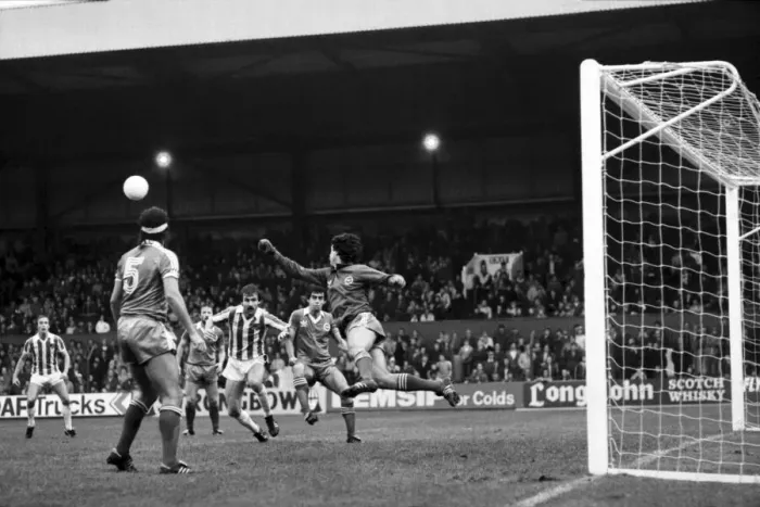Framed Print : English League Division One match. Stoke 3 v Brighton and Hove Albion 0