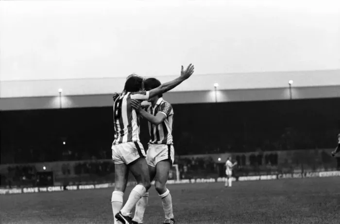 Framed Print : English League Division One match. Stoke 3 v Brighton and Hove Albion 0