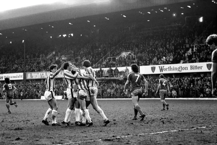 Framed Print : English League Division One match Stoke City 1 v Ipswich Town 0 January 1983 Framed Print : English League Division One match Stoke City 1 v Ipswich Town 0 January 1983