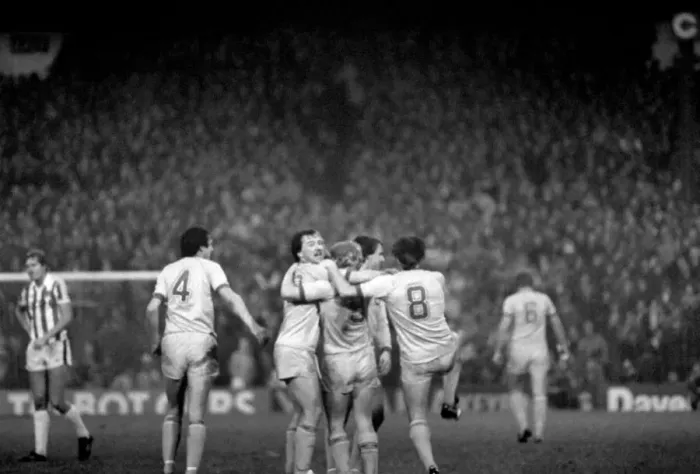 Framed Print : English League Division One match. Stoke City 1 v Leeds United 2 Framed Print : English League Division One match. Stoke City 1 v Leeds United 2