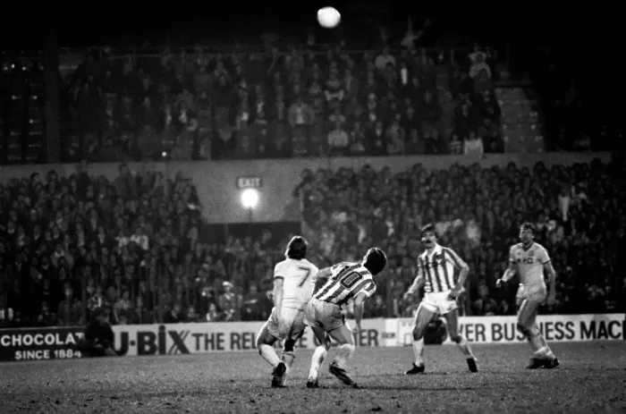 Framed Print : English League Division One match. Stoke City 1 v Leeds United 2 Framed Print : English League Division One match. Stoke City 1 v Leeds United 2
