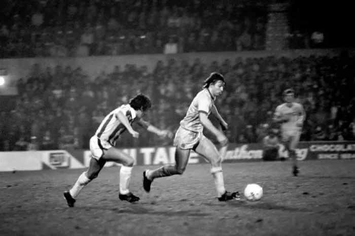 Framed Print : English League Division One match. Stoke City 1 v Leeds United 2 Framed Print : English League Division One match. Stoke City 1 v Leeds United 2