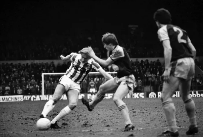 Framed Print : English League Division One match. Stoke City 2 v West Ham United 1 Framed Print : English League Division One match. Stoke City 2 v West Ham United 1