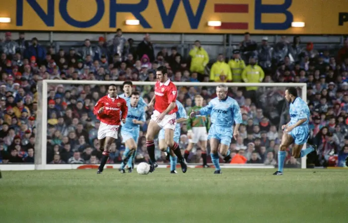 Framed Print : English Premier League match at Old Trafford. Manchester United 2 v Manchester City