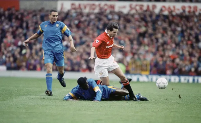 Framed Print : English Premier League Match at Old Trafford. Manchester United 0 v Wimbledon 1