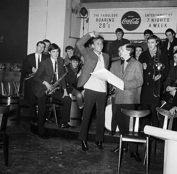 English roc and roll singer Billy Fury rehearsing with Alan Bauer