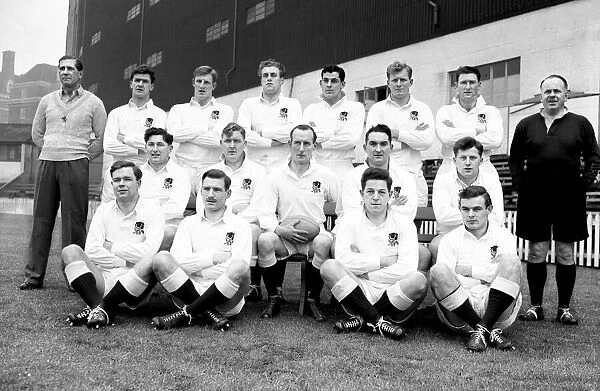 The English Team pose for a team photograph during the 1955 Five Nations Championship