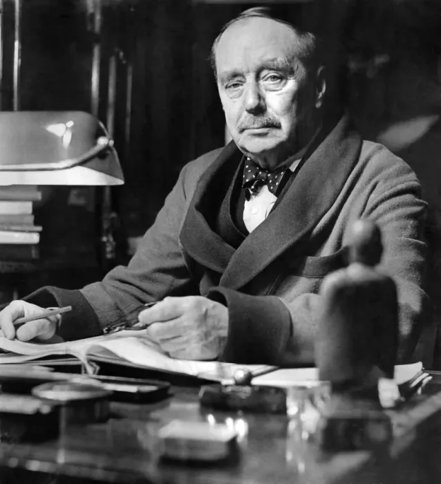 Framed Print : English writer Herbert George Wells, author of science fiction novels including Time