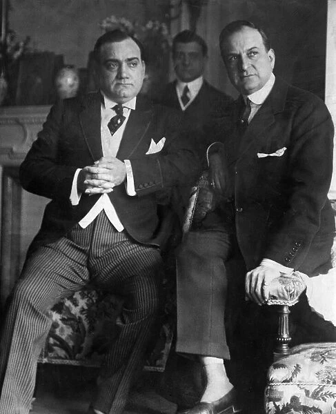 Enrico Caruso (l) and Signor Scotti (r). 24th April 1914