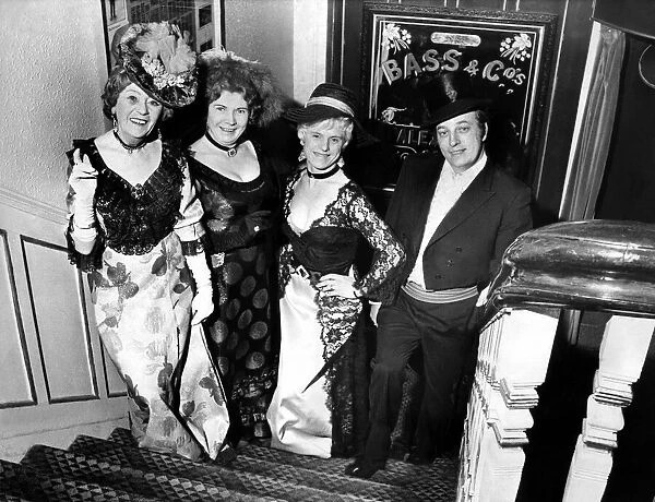 Four of the entertainers in their Victoria dress ready to put on an old style music hall