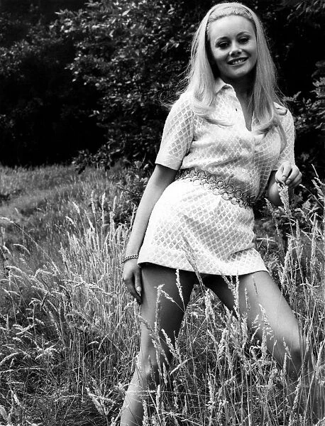 Entertainment: Actress Anne Aston wearing a mini dress. August 1969 P017217