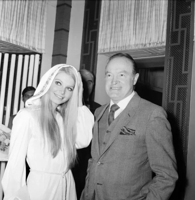 Framed Print : Entertainment: Film actor Bob Hope opens how to commit marriage