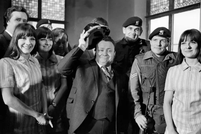 Framed Print : Entertainment: Television: Harry Secombe and troop for a Christmas television show Framed Print : Entertainment: Television: Harry Secombe and troop for a Christmas television show