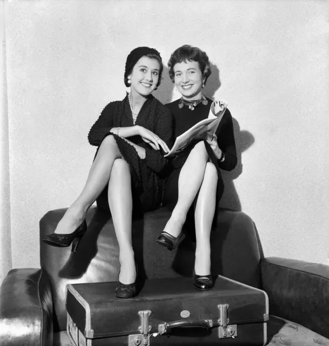 Framed Print : Entertainment: TV Commercial: KLM models seen here rehearsing scenes from their new TV Framed Print : Entertainment: TV Commercial: KLM models seen here rehearsing scenes from their new TV