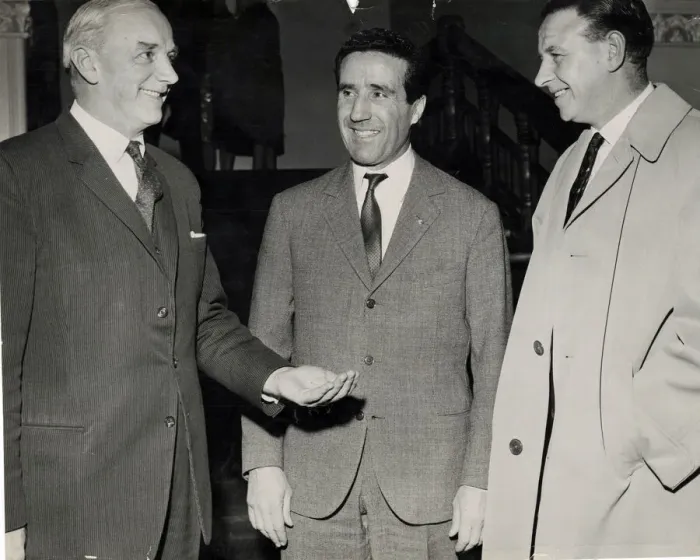 Framed Print : EQI Inter Milan versus Rangers February 1965 Inter MIlan manager Helenio Herrera Framed Print : EQI Inter Milan versus Rangers February 1965 Inter MIlan manager Helenio Herrera