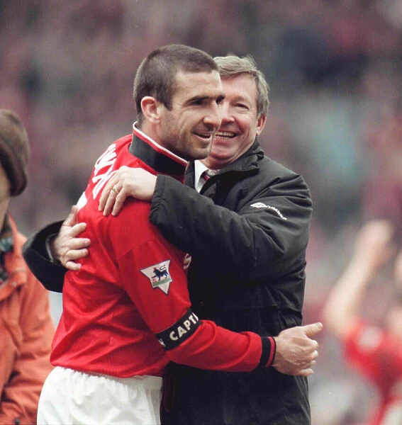 Eric Cantona and Alex Ferguson Chelsea v Manchester United FA Cup Football 31st March