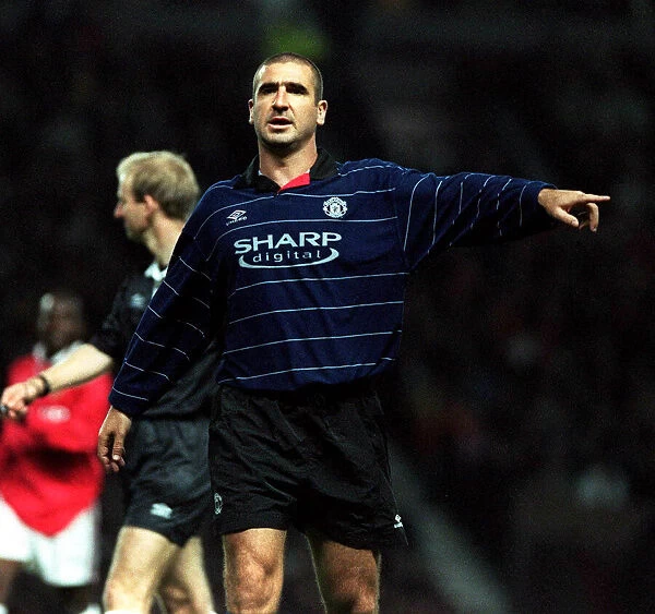 Eric Cantona playing in the Sir Alex Ferguson testimonial Manchester United v The Rest