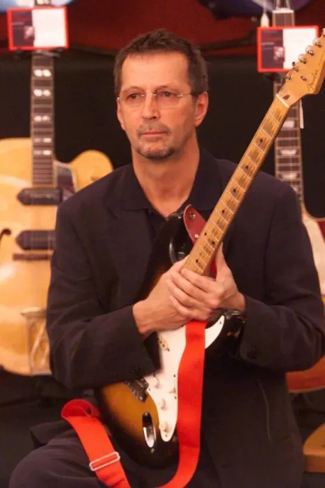 Framed Print : Eric Clapton guitar Legend June 1999 at the Launch of the Auction of his guitars he is Framed Print : Eric Clapton guitar Legend June 1999 at the Launch of the Auction of his guitars he is