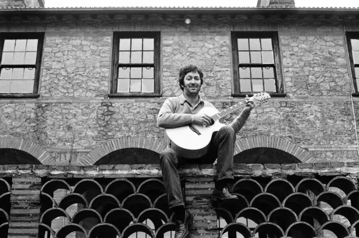 Framed Print : Eric Clapton at his spanish style home in Surrey, 23rd January 1981 Framed Print : Eric Clapton at his spanish style home in Surrey, 23rd January 1981