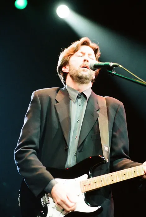 Framed Print : Eric Clapton on stage at the Brighton Centre, Brighton, 1st February 1992 Framed Print : Eric Clapton on stage at the Brighton Centre, Brighton, 1st February 1992