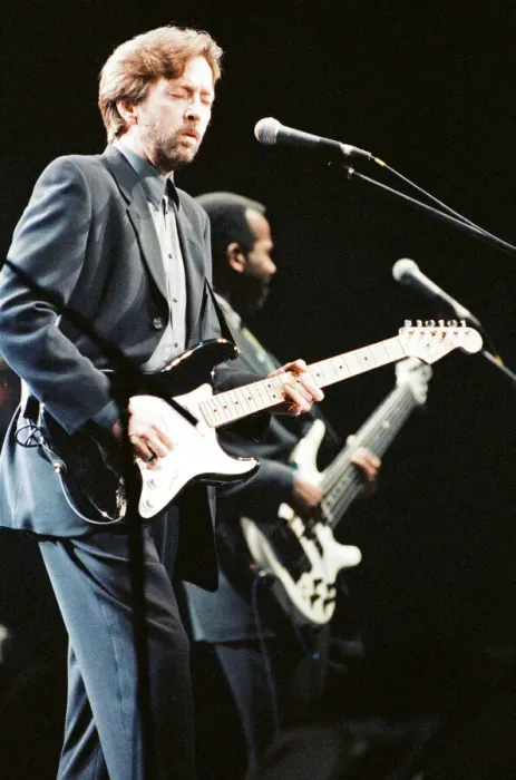Framed Print : Eric Clapton on stage at the Brighton Centre, Brighton, 1st February 1992 Framed Print : Eric Clapton on stage at the Brighton Centre, Brighton, 1st February 1992