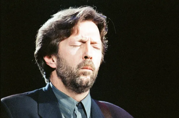 Framed Print : Eric Clapton on stage at the Brighton Centre, Brighton, 1st February 1992