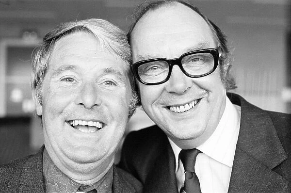 Eric Morecambe and Ernie Wise, Photo-call, BBC Rehearsal Room, 8th July 1974