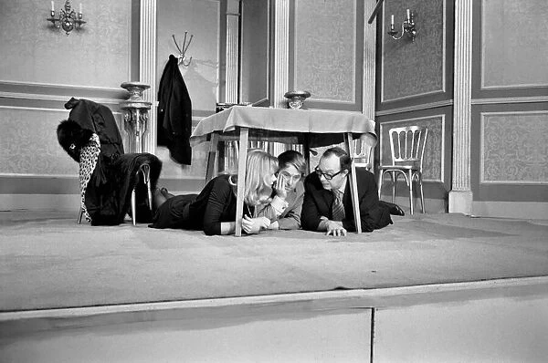 Eric Morecambe and Ernie Wise during rehearsals for their show