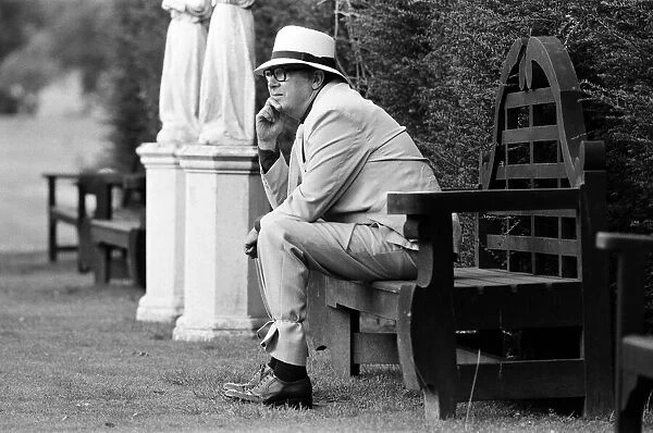 Eric Morecambe on location at Hever Castle, where he is making a comedy film