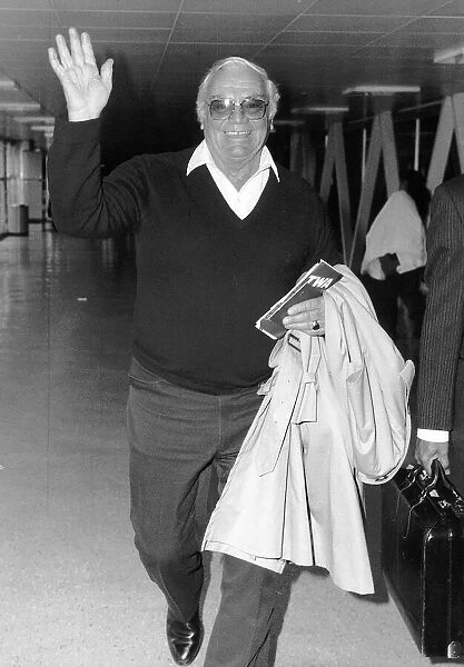 Ernest Borgnine actor and producer leaving Heathrow Airport for Los Angeles
