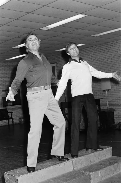 Framed Print : Ernest Maxin and Jerry Stevens at rehearsals for Lennie and Jerry