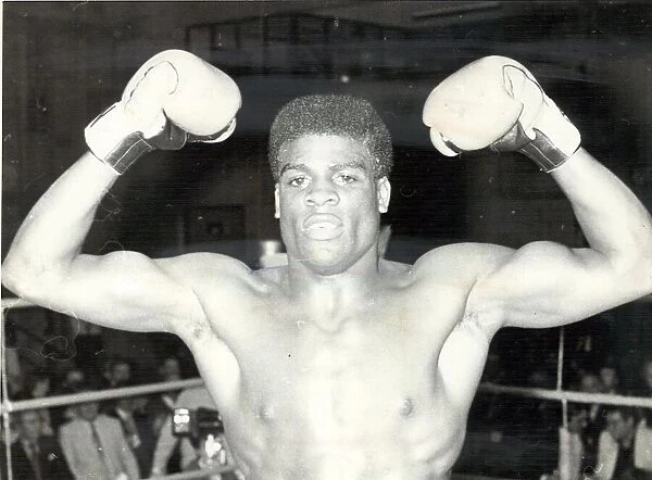 Errol Christie, middleweight boxer, pictured after winning fight against Terry Matthews
