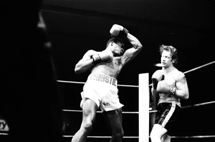 Framed Print : Errol Christie v. Joel Bonnetaz. 1st Feb 1984