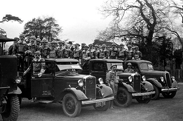 Esher ARP in their gas masks ahead of the outbreak of the Second World War