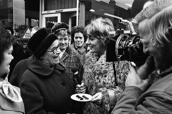 Esther Rantzen filming 'Thats Life!'. 21st February 1976