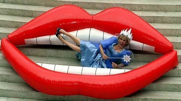 Esther Rantzen TV Presenter dressed as fairy Lips Mouth