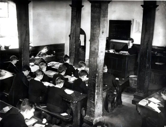 Framed Print : Eton College - A classroom scene at Eton - Pictured dated February 1964