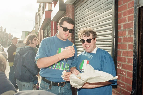Euro 1996 Football Fans in the streets around Anfield Football Ground, Liverpool