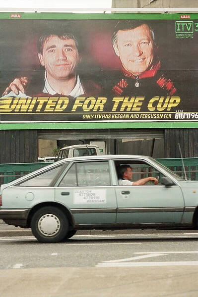 Euro 96 Billboard featuring Kevin Keegan, Newcastle United and Alex Ferguson
