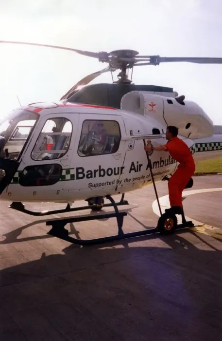 Framed Print : The Eurocopter AS350 Squirrel helicopter used by Northumbria Air Ambulance