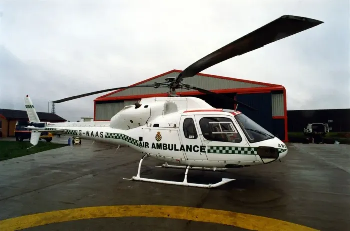 Framed Print : The Eurocopter AS350 Squirrel helicopter used by Northumbria Air Ambulance