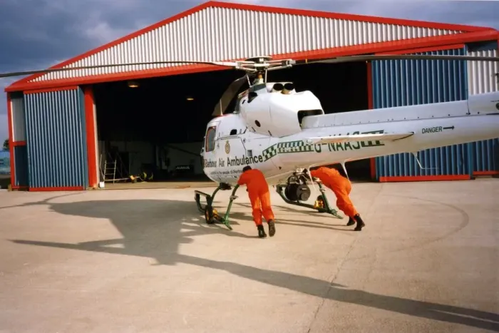 Framed Print : The Eurocopter AS350 Squirrel helicopter used by Northumbria Air Ambulance