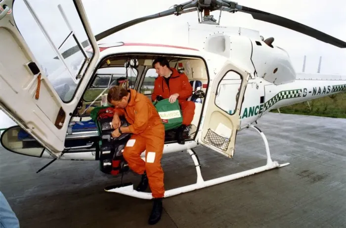 Framed Print : The Eurocopter AS350 Squirrel helicopter used by Northumbria Air Ambulance