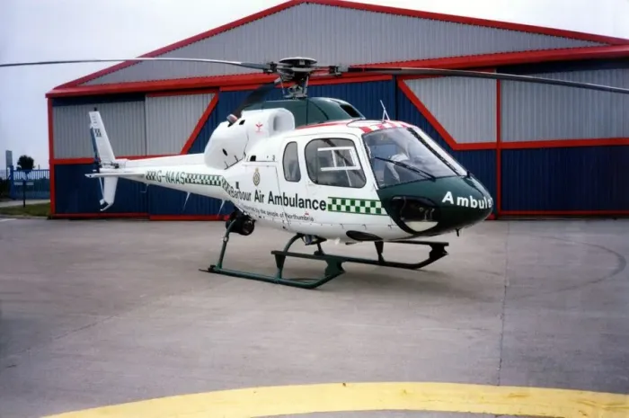 Framed Print : The Eurocopter AS350 Squirrel helicopter used by Northumbria Air Ambulance