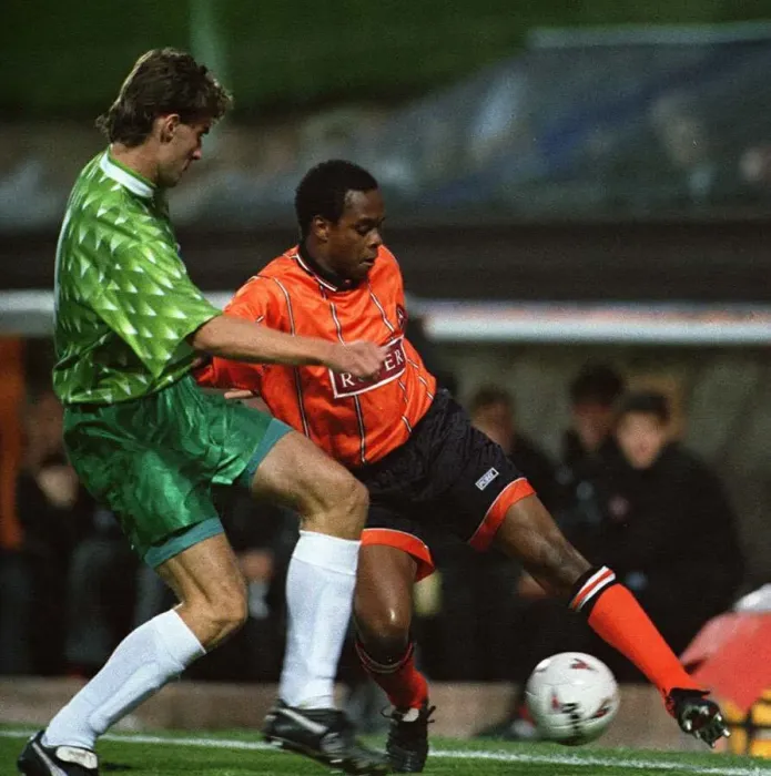 Framed Print : European Cup Winners Cup First Round First Leg match September 1994 Dundee United 3