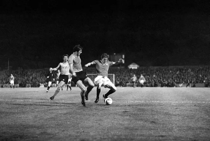 Framed Print : European Cup Winners Cup First Round Second Leg match at Old Trafford October 1977 Framed Print : European Cup Winners Cup First Round Second Leg match at Old Trafford October 1977