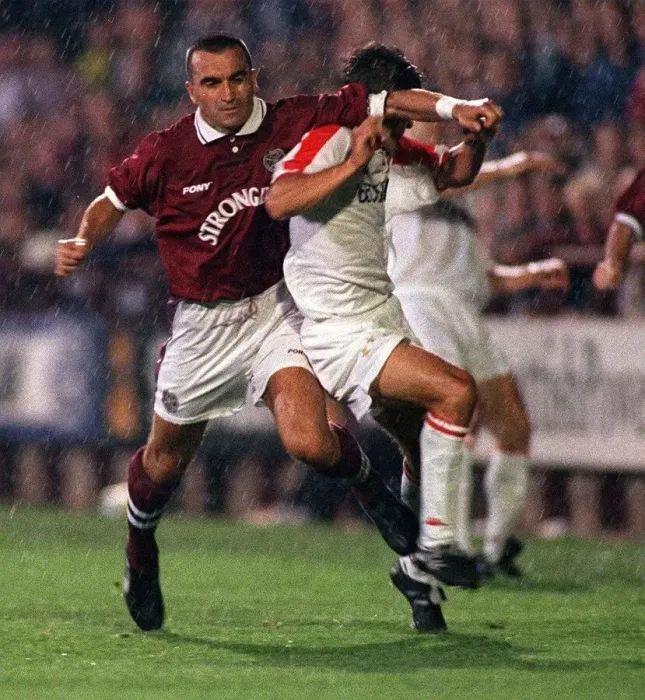 Framed Print : European Cup Winners Cup Preliminary Qualifier Second Leg at Tynecastle August 1996 Framed Print : European Cup Winners Cup Preliminary Qualifier Second Leg at Tynecastle August 1996