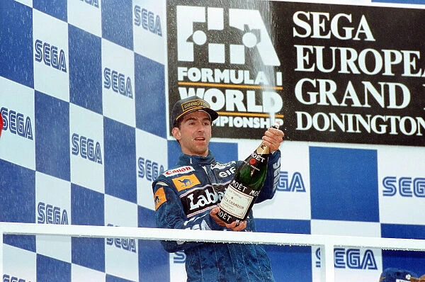 European Grand Prix at Donington 11th April 1993. Damon Hill on the podium