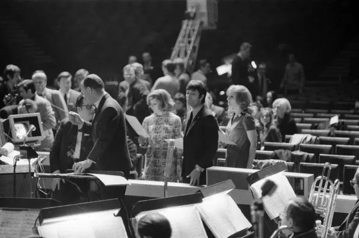 Framed Print : Eurovision Song Contest rehearsals at Albert Hall, London